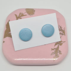 Polymer Clay Studs - Blue/Silver