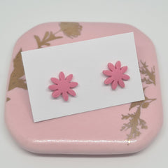 Polymer Clay Studs - Pink Flower