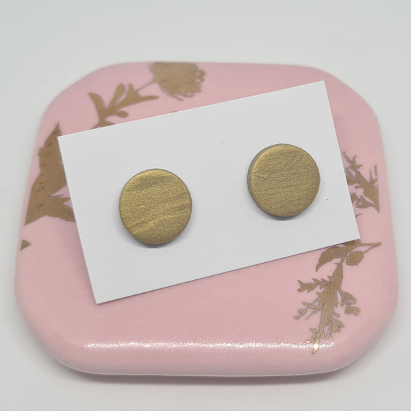 Polymer Clay Studs - Gold