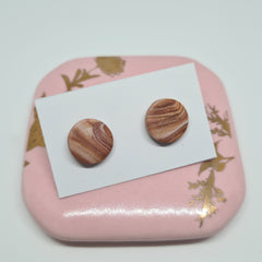 Polymer Clay Studs - Earthy Swirl