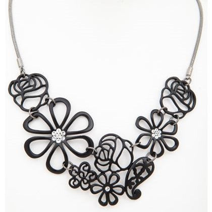 Black Bouquet Necklace