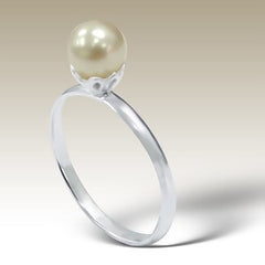 Cream Pearl Sterling Silver Stacking Ring - Find Something Special