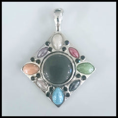 Multicolour Diamond Snap Pendant with Snap Button - Find Something Special