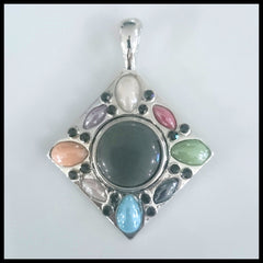 Multicolour Diamond Snap Pendant with Snap Button - Find Something Special