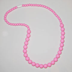 Silicone Round Bead Teething Necklace - Baby Pink - Find Something Special
