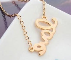 Pink and Gold "Love" Necklace - Find Something Special