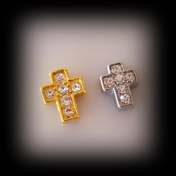 Crystal Cross Floating Charm