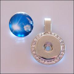 Crystal Circle Snap Pendant with Snap Button - Find Something Special