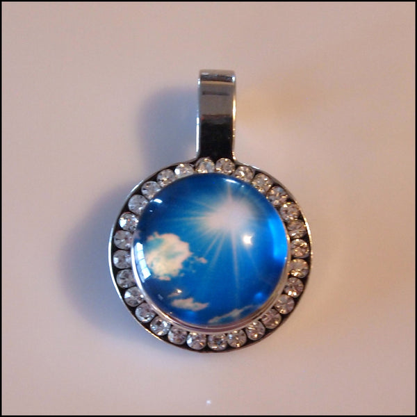 Crystal Circle Snap Pendant with Snap Button
