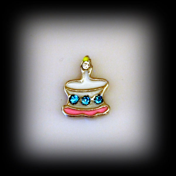 Crystal Birthday Cake Floating Charm