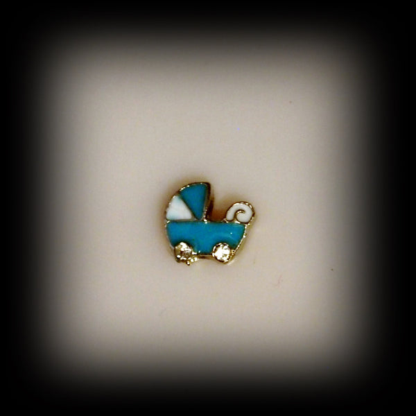 Blue Pram Floating Charm