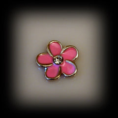 Pink Crystal Flower Floating Charm - Find Something Special