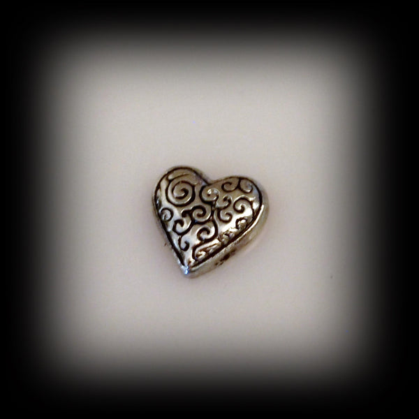 Scroll Heart Floating Charm