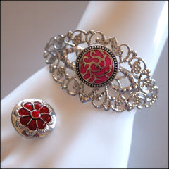 Snap Button Lace Cuff Bracelet with 2 Snaps - Find Something Special