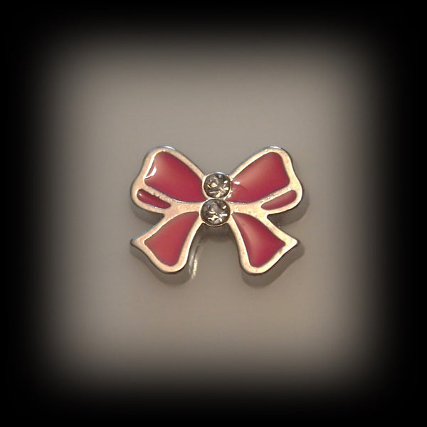 Pink Bow Floating Charm