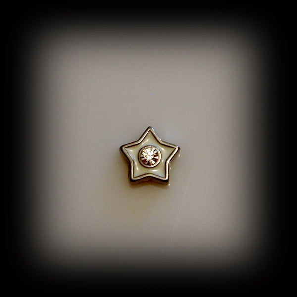 Small White Star Floating Charm