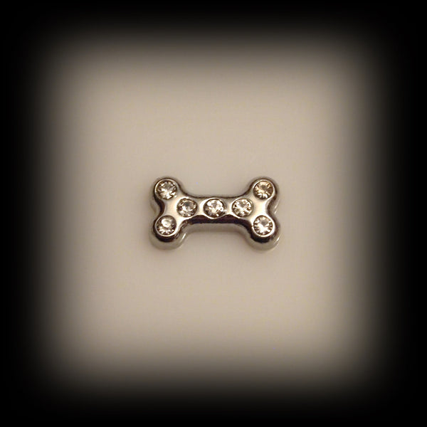 Crystal Dog Bone Floating Charm
