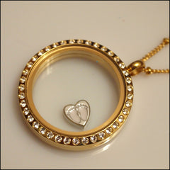 Baby Feet on Heart Floating Charm - Find Something Special