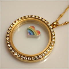 Rainbow Heart Floating Charm - Find Something Special