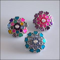 Deluxe Circle of Hearts Snap Button - Find Something Special