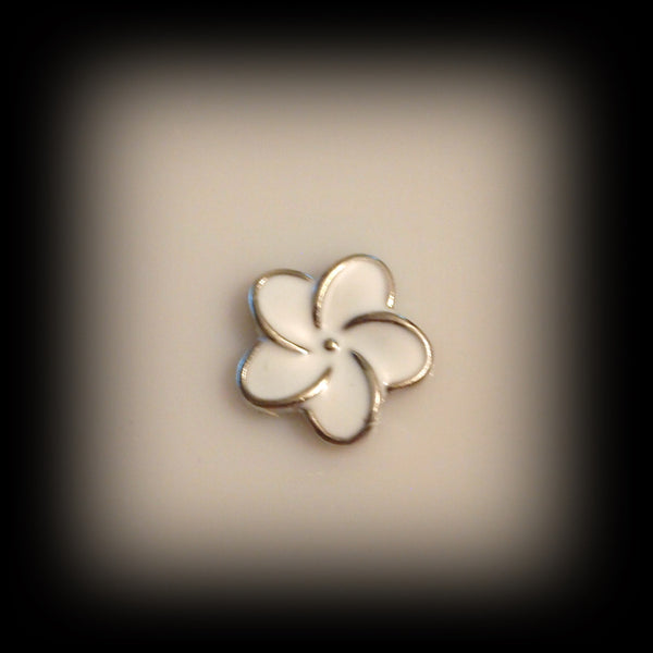White Flower Floating Charm