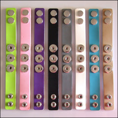 Wide Leather 3 Snap Bracelet - Find Something Special