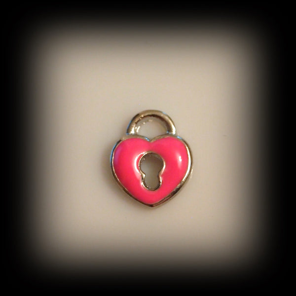 Pink Padlock Floating Charm
