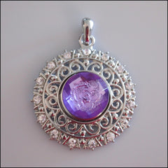 Decorative Round Crystal Snap Pendant with Snap Button - Find Something Special - 1