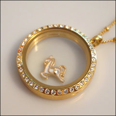 Gold Carousel Horse Floating Charm - Find Something Special