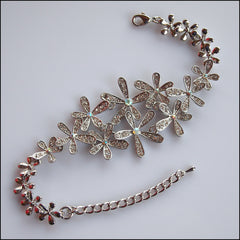 Daisy Chain Crystal Bracelet - Silver - Find Something Special