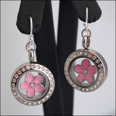 Silver Crystal Living Locket Earring Set - Find Something Special