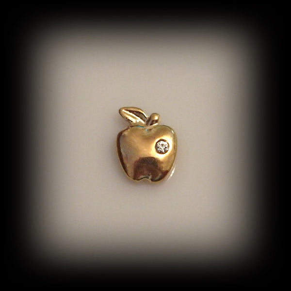 Gold Apple Floating Charm