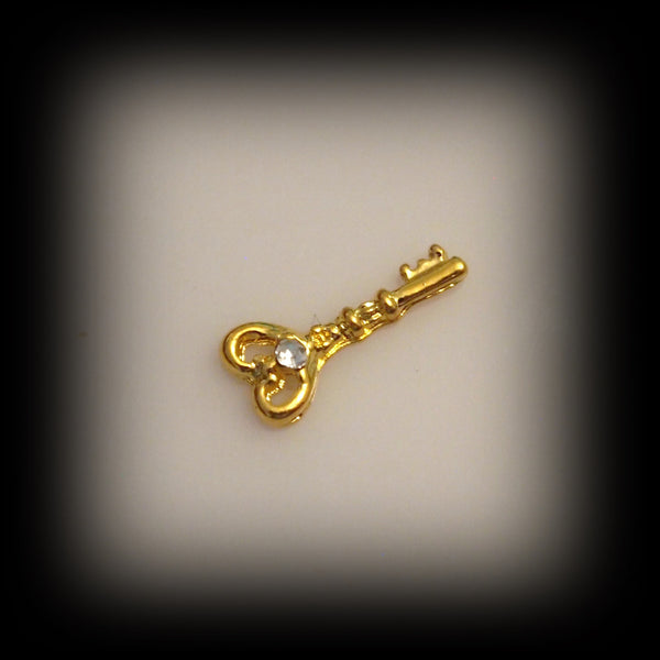 Gold Key Floating Charm