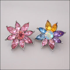 Deluxe Crystal Flower Snap Button - Find Something Special