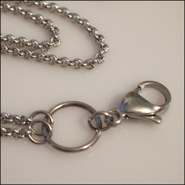 Long Overhead Silver Rolo Chain for Living Locket