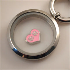 Paw Prints on Heart Floating Charm - Find Something Special