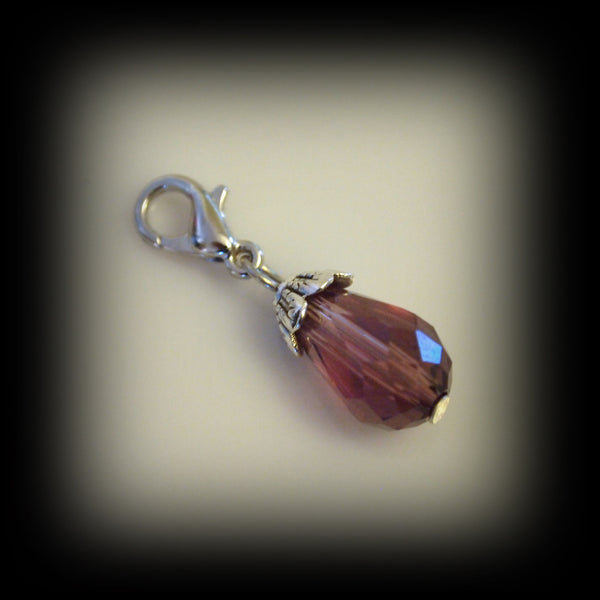 Purple Tear Drop Dangle Charm for Living Locket