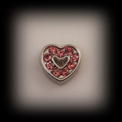 Pink Crystal Heart Floating Charm - Find Something Special