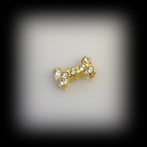 Gold Dog Bone Floating Charm