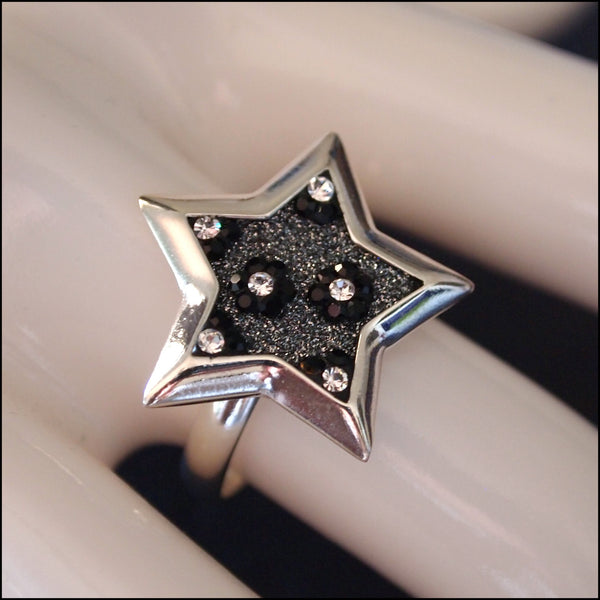 Floral Star Dust Sterling Silver Ring