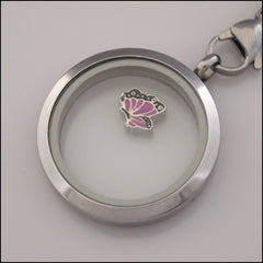 Purple and Black Butterfly Floating Charm - Find Something Special