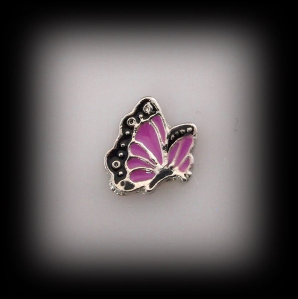 Purple and Black Butterfly Floating Charm
