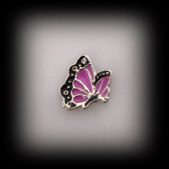 Purple and Black Butterfly Floating Charm - Find Something Special