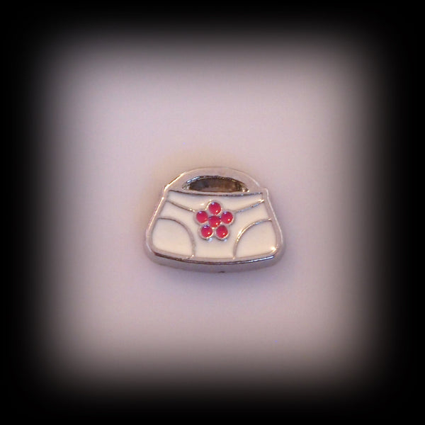 White Purse Floating Charm