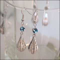 Crystal Rain Drop Earrings - Blue - Find Something Special