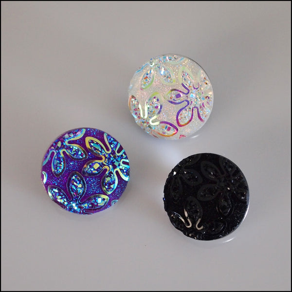 Sparkly Floral Snap Button