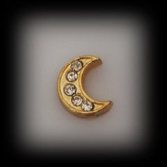 Gold Crystal Moon Floating Charm - Find Something Special
