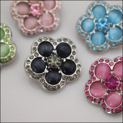 Deluxe Flower Shape Crystal Snap Button - Find Something Special - 2