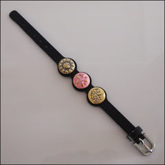 Thin Leather 3 Snap Bracelet with Buckle Black - Set 3 - Find Something Special