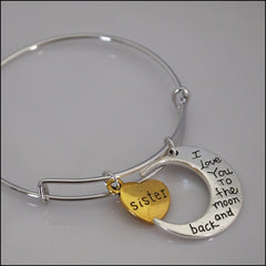 Expandable Bangle - Sister to the Moon and Back - Find Something Special